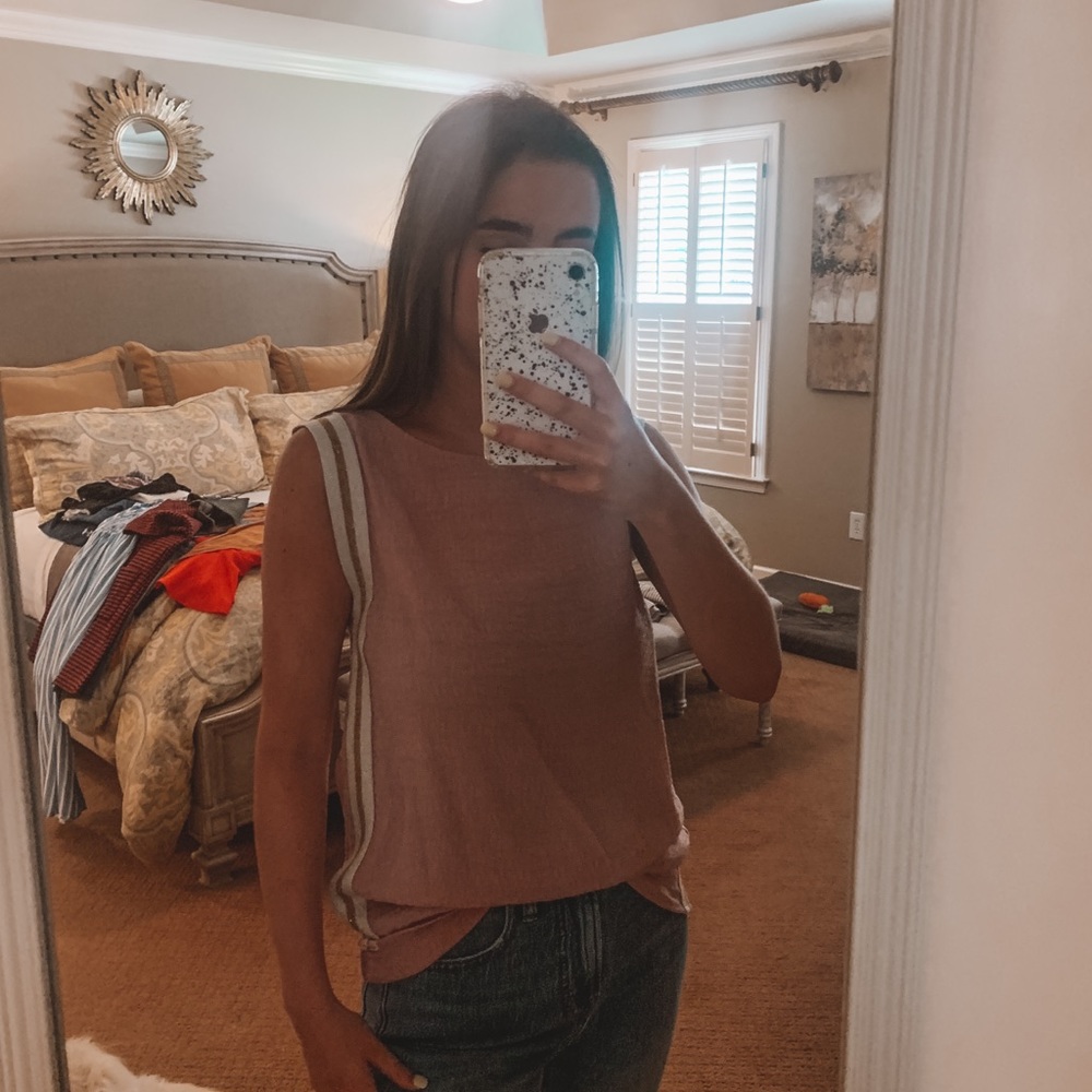 pink jersey tank top